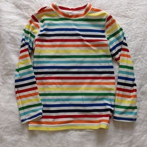 Primary Long Sleeved Rainbow Stripe Rash Guard
